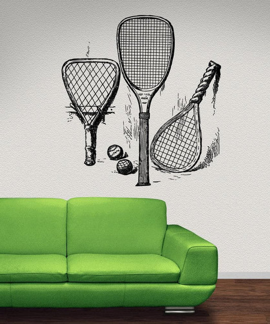 Vinyl Wall Decal Sticker Old Tennis Rackets #5112