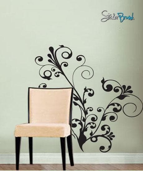 Swirl Floral Flower Wall Decal Decor Sticker #511