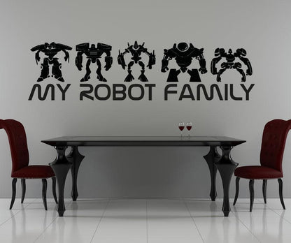 Vinyl Wall Decal Sticker My Robot Family #5148
