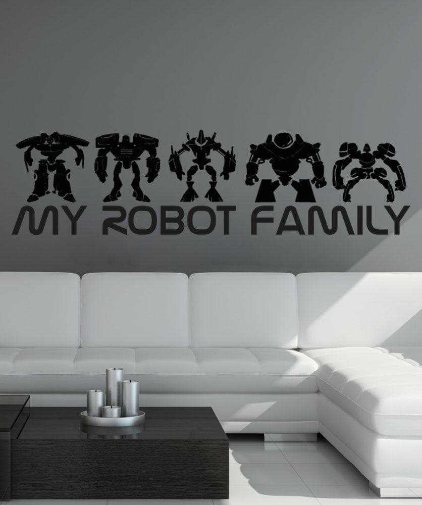 Vinyl Wall Decal Sticker My Robot Family #5148