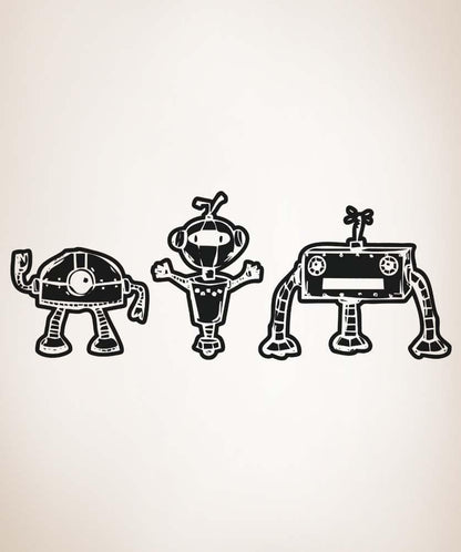 Vinyl Wall Decal Sticker Little Robot Trio #5152
