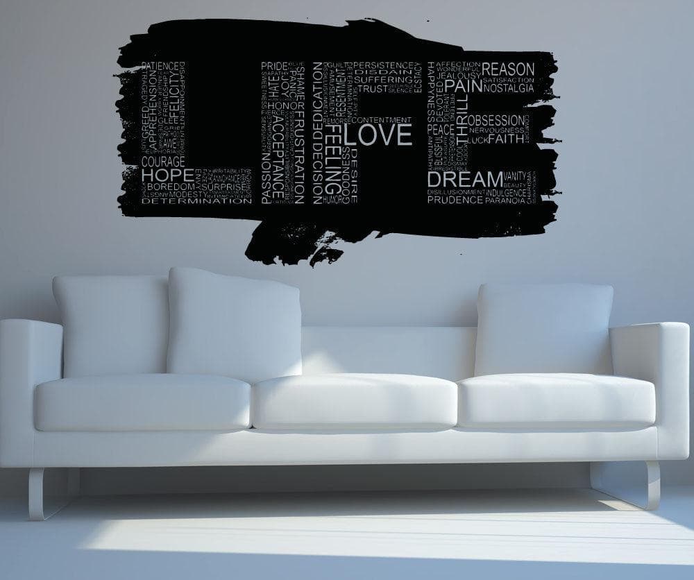 Vinyl Wall Decal Sticker Life Words Design #5160