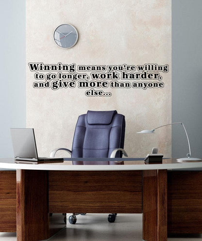 Vinyl Wall Decal Sticker Winning Means Quote #5184