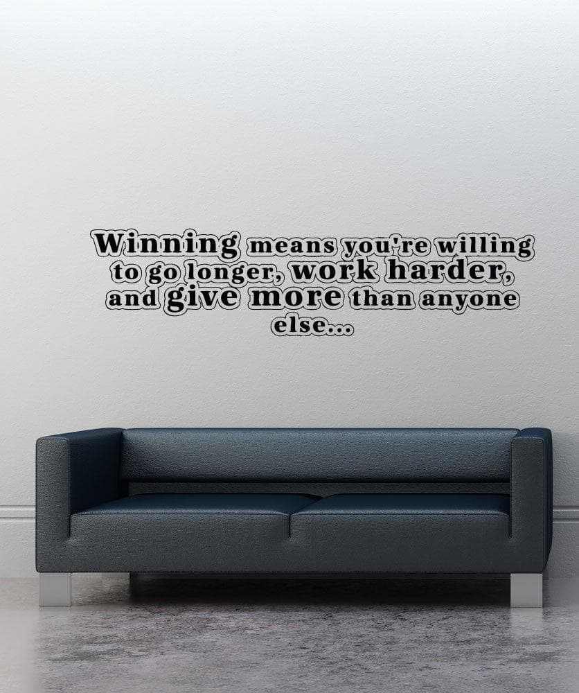 Vinyl Wall Decal Sticker Winning Means Quote #5184