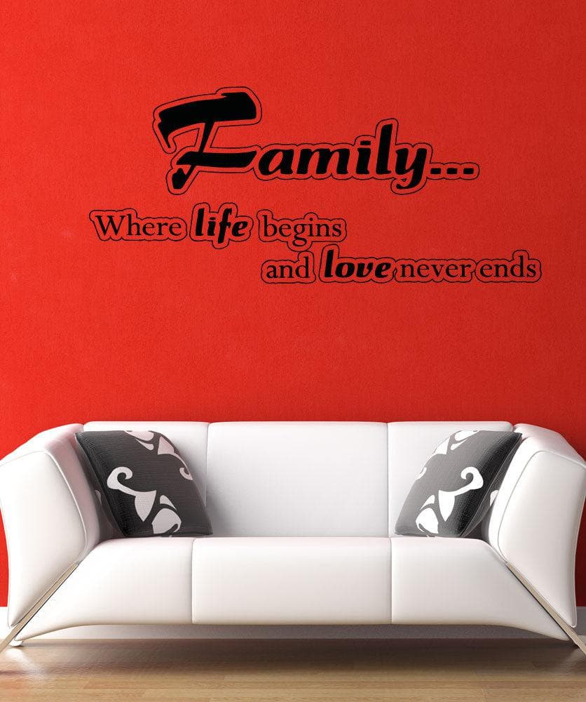 Vinyl Wall Decal Sticker Family Life Begins #5194