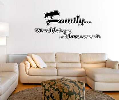 Vinyl Wall Decal Sticker Family Life Begins #5194