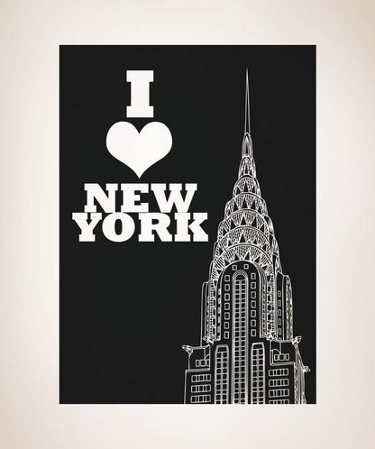 Vinyl Wall Decal Sticker I Love New York Chrysler #5205