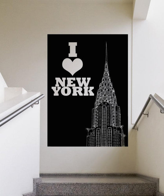 Vinyl Wall Decal Sticker I Love New York Chrysler #5205