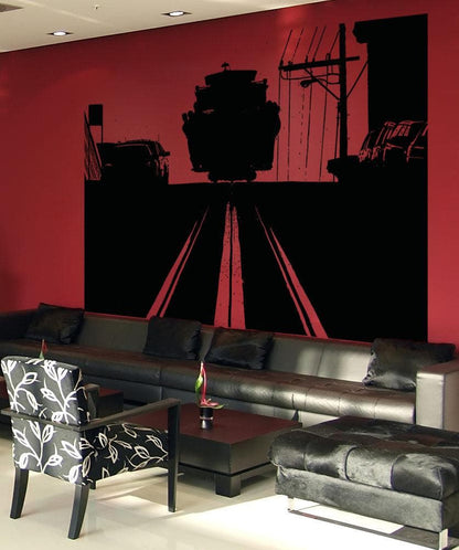 Vinyl Wall Decal Sticker Cable Car Silhouette #5218