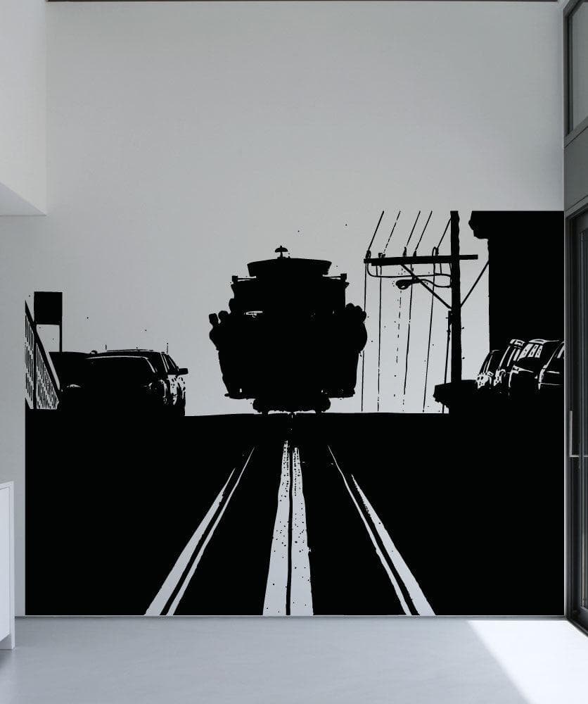 Vinyl Wall Decal Sticker Cable Car Silhouette #5218