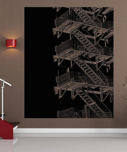 Vinyl Wall Decal Sticker Fire Escape Stairs #5231