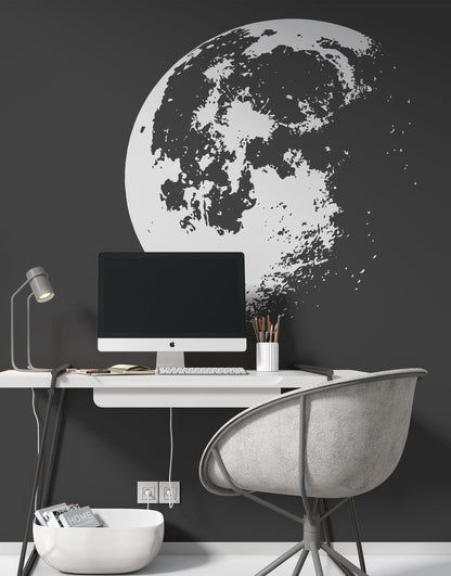 Moon Wall Decal Flowing in Space. Nursery Room Wall Decor. #523