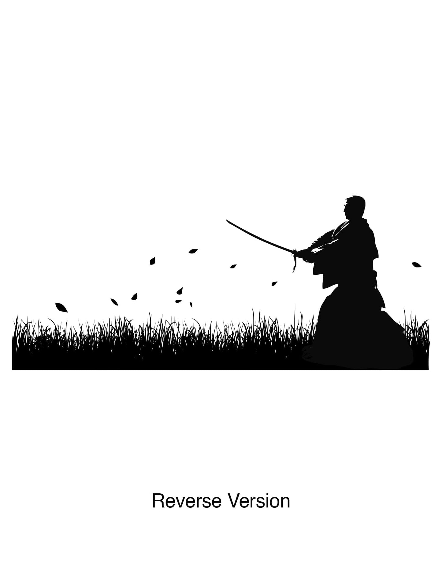 Japanese Ronin Samurai Swordsman in Field Wall Decal.  #525