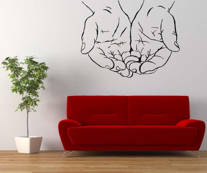 Offering Hands Wall Decal. Faith, Devotion and Good Gesture. #5267