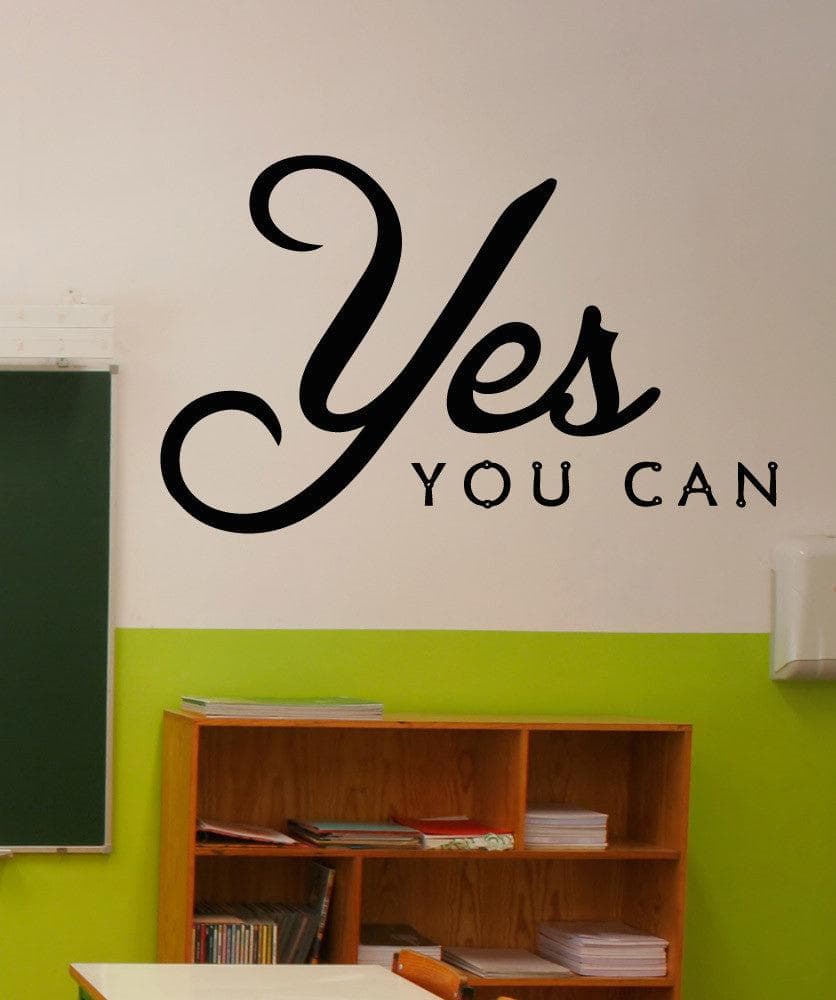 Yes You Can Motivational Quote Phrase Wall Decal Sticker. #5274