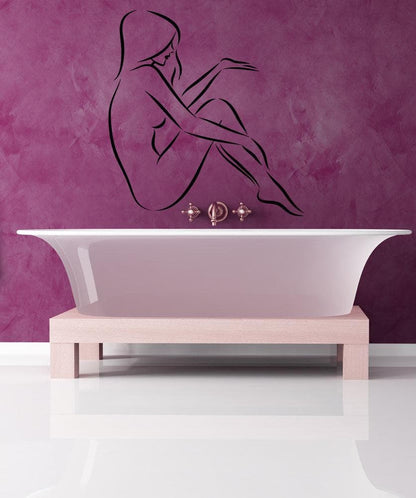Vinyl Wall Decal Sticker Posing Woman Outline #5289
