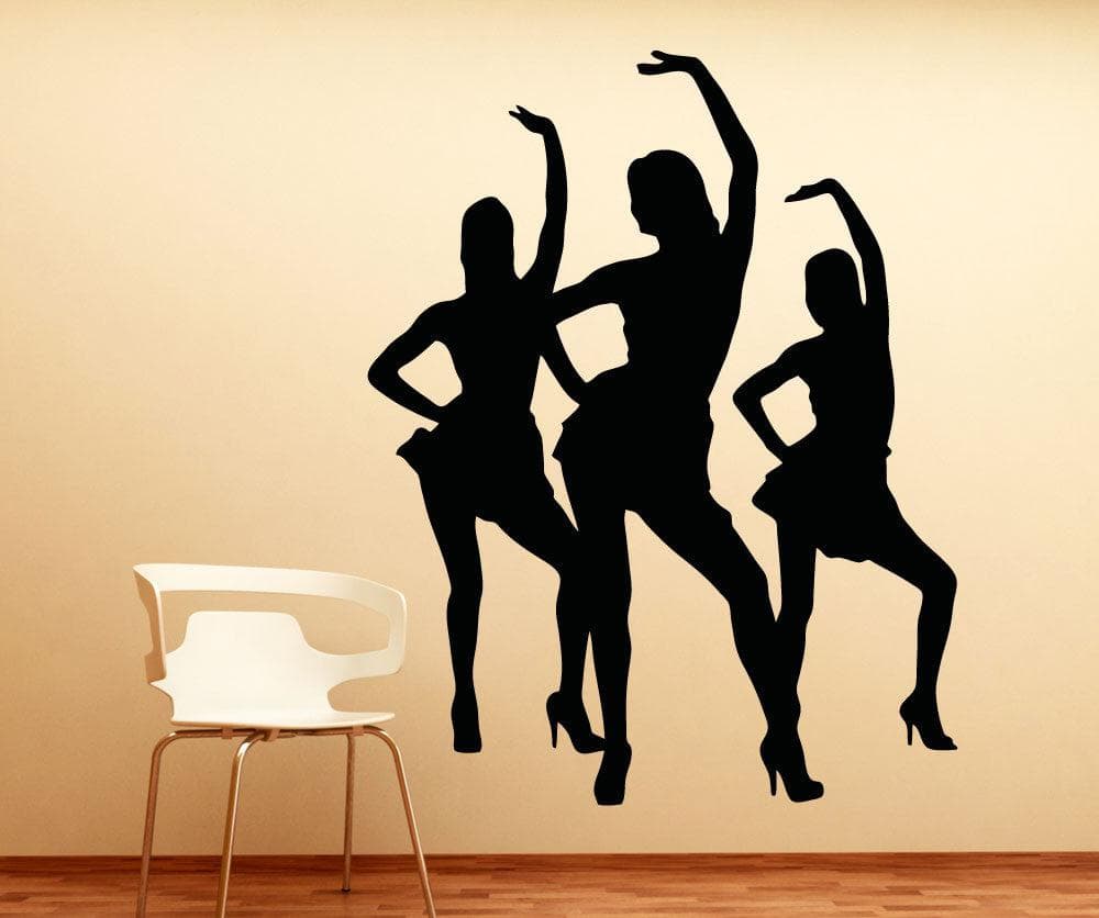 Vinyl Wall Decal Sticker Dancing Women Trio #5291