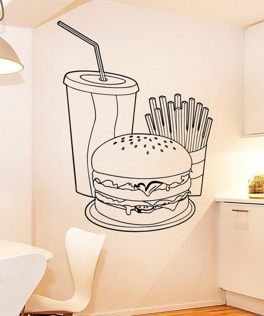 Vinyl Wall Decal Sticker Burger Meal #5311