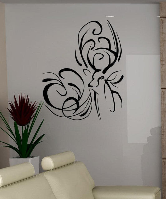 Vinyl Wall Decal Sticker Deer Swirls #5319