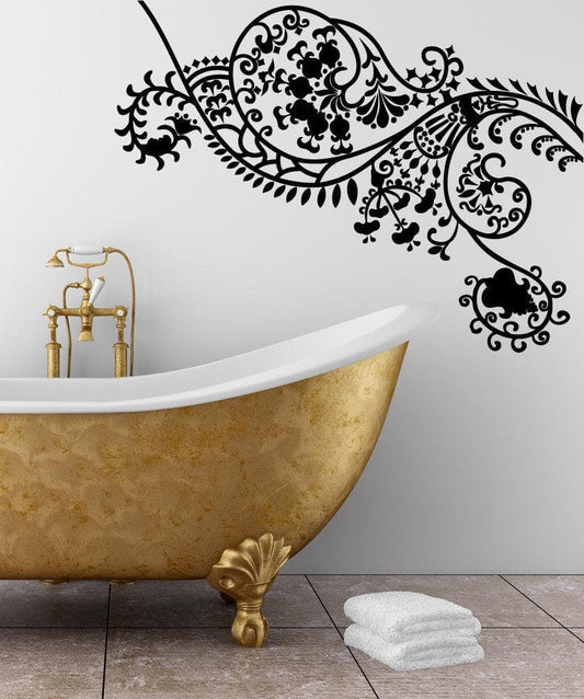 Decorative Vines Flower Vinyl Wall Decal Sticker. #5327