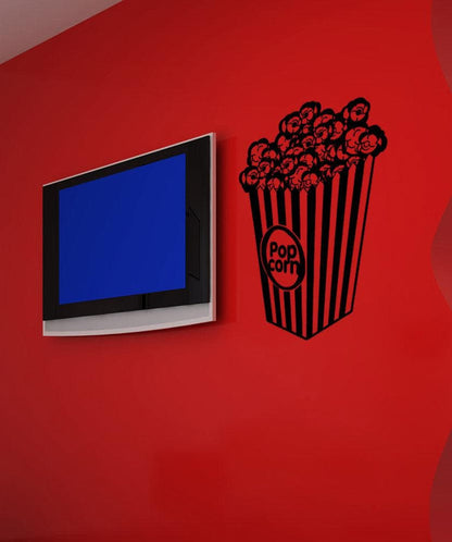Popcorn Bucket Vinyl Wall Decal Sticker. Home Movie Theater Room Decor. #5346