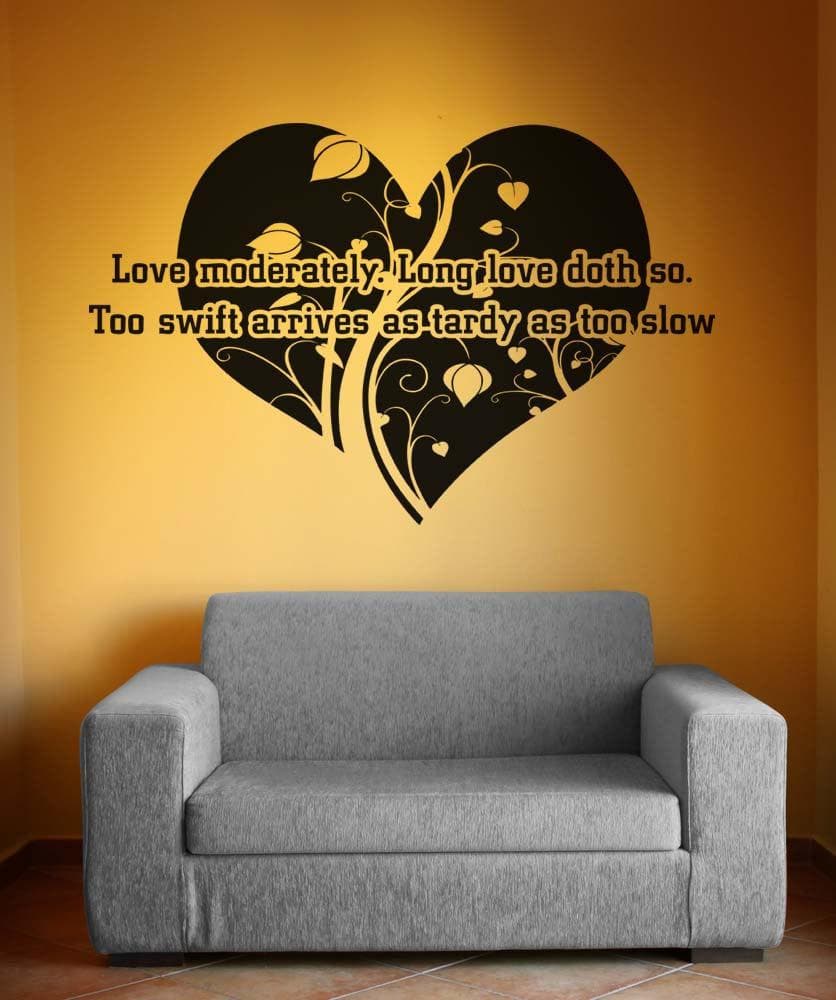 Vinyl Wall Decal Sticker Love Moderately Quote #5378