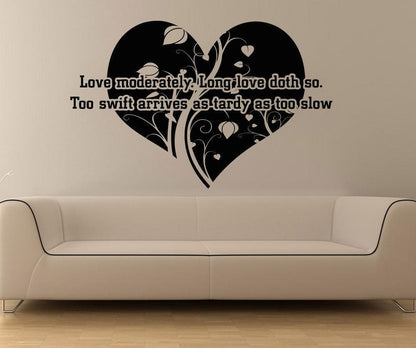 Vinyl Wall Decal Sticker Love Moderately Quote #5378