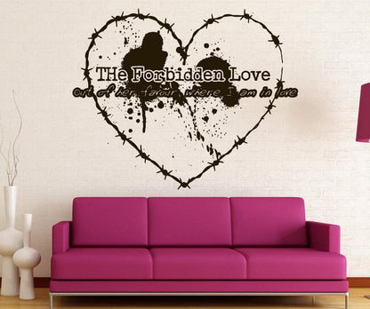 Vinyl Wall Decal Sticker Forbidden Love Quote #5378
