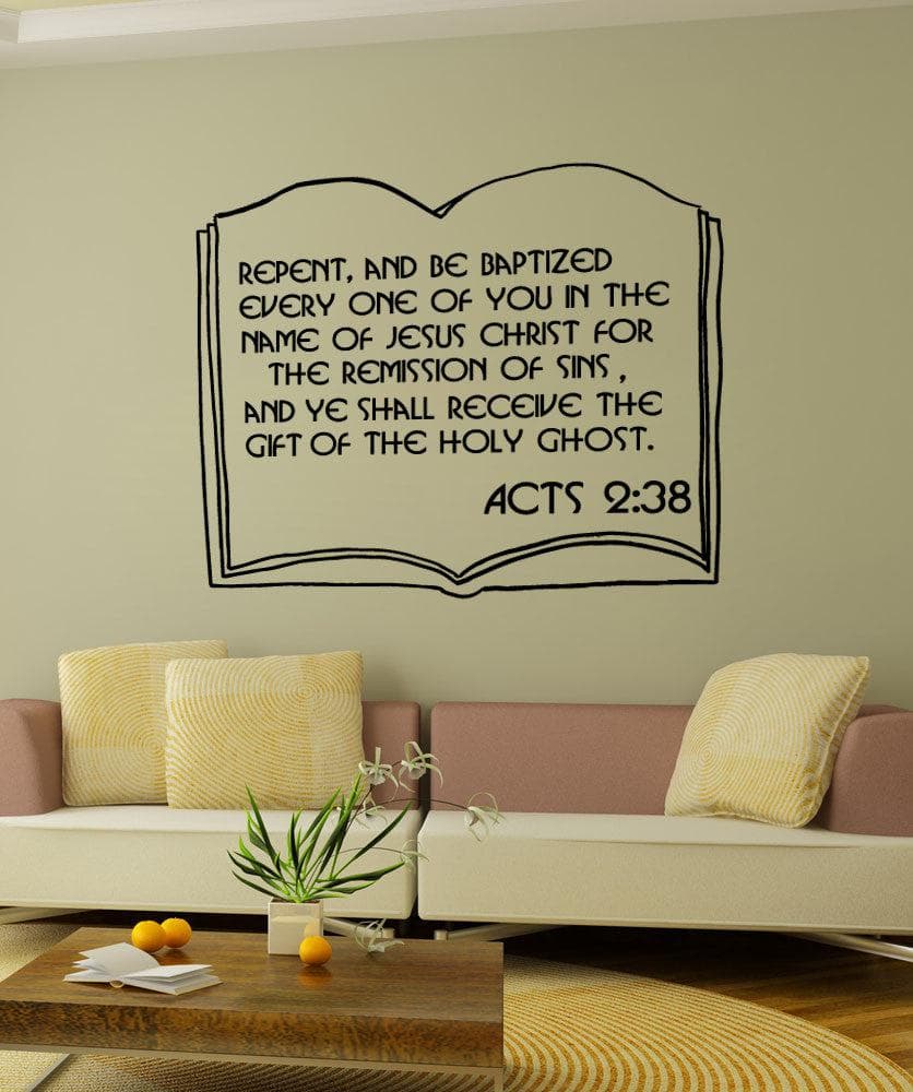 Bible Verse Quote Acts 2:38 Vinyl Wall Decal Sticker. #5385