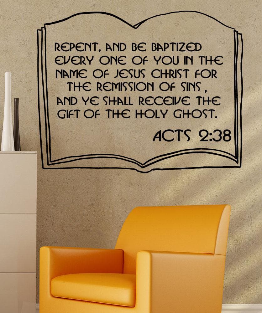 Bible Verse Quote Acts 2:38 Vinyl Wall Decal Sticker. #5385