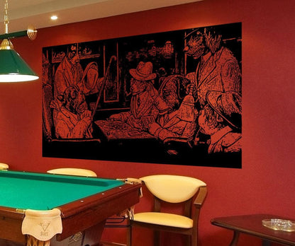 Vinyl Wall Decal Sticker Dogs Playing Poker #5398