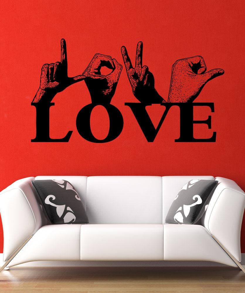 Vinyl Wall Decal Sticker Love Sign Language #5441
