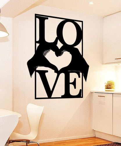 Vinyl Wall Decal Sticker Heart Hands With Love #5443