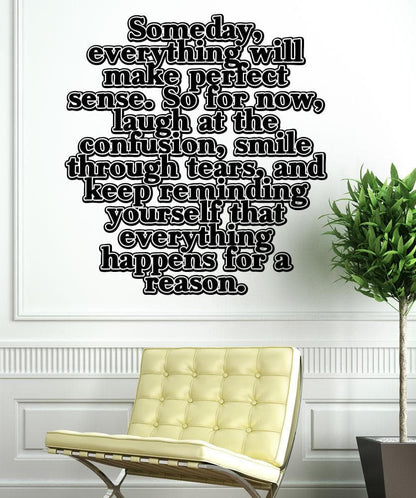 Vinyl Wall Decal Sticker Everything Happens For A Reason #5449