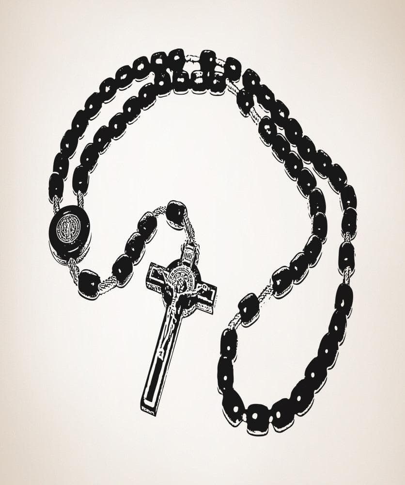 Vinyl Wall Decal Sticker Detailed Rosary #5458