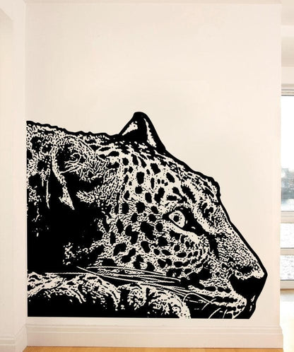 Vinyl Wall Decal Sticker Laying Leopard #5480