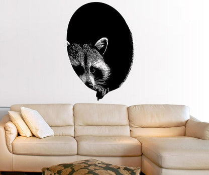 Peeking Raccoon Vinyl Wall Decal Sticker. #5482