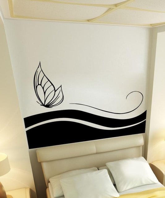 Vinyl Wall Decal Sticker Butterfly Leaves Design #5505