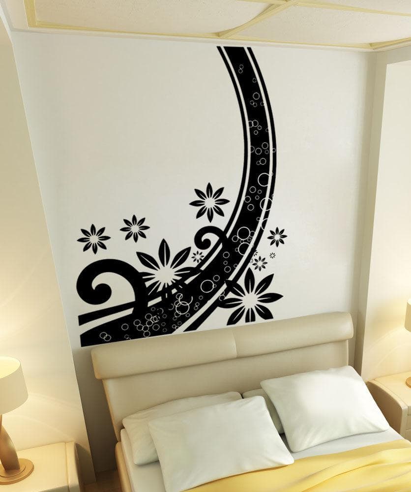 Vinyl Wall Decal Sticker Abstract Flower Curve #5509