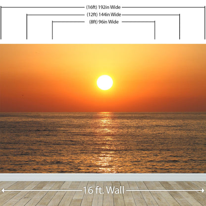 Sunset Over Ocean Wall Mural Decal Sticker #6008
