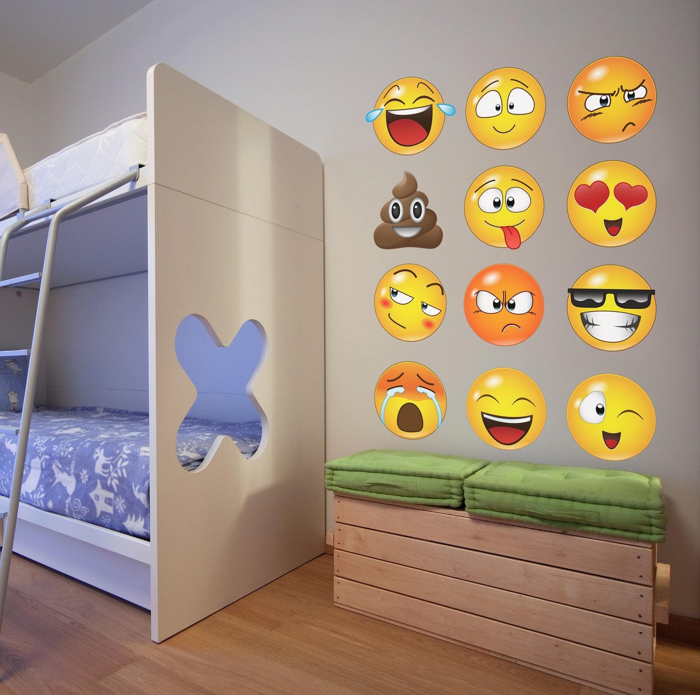 Smiling Emoticon Faces Wall Decal Sticker #6052