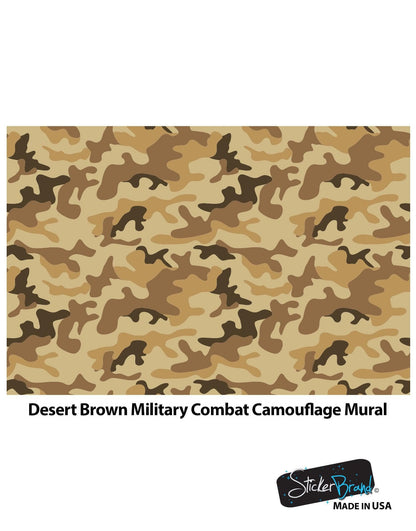 Desert Brown Military Camo Camouflage Wall Mural #6062