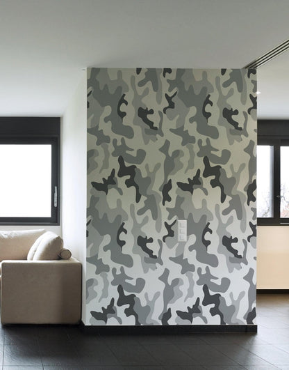 Urban Gray Military Combat Camo Camouflage Wall Mural #6063