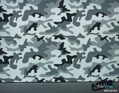 Urban Gray Military Combat Camo Camouflage Wall Mural #6063