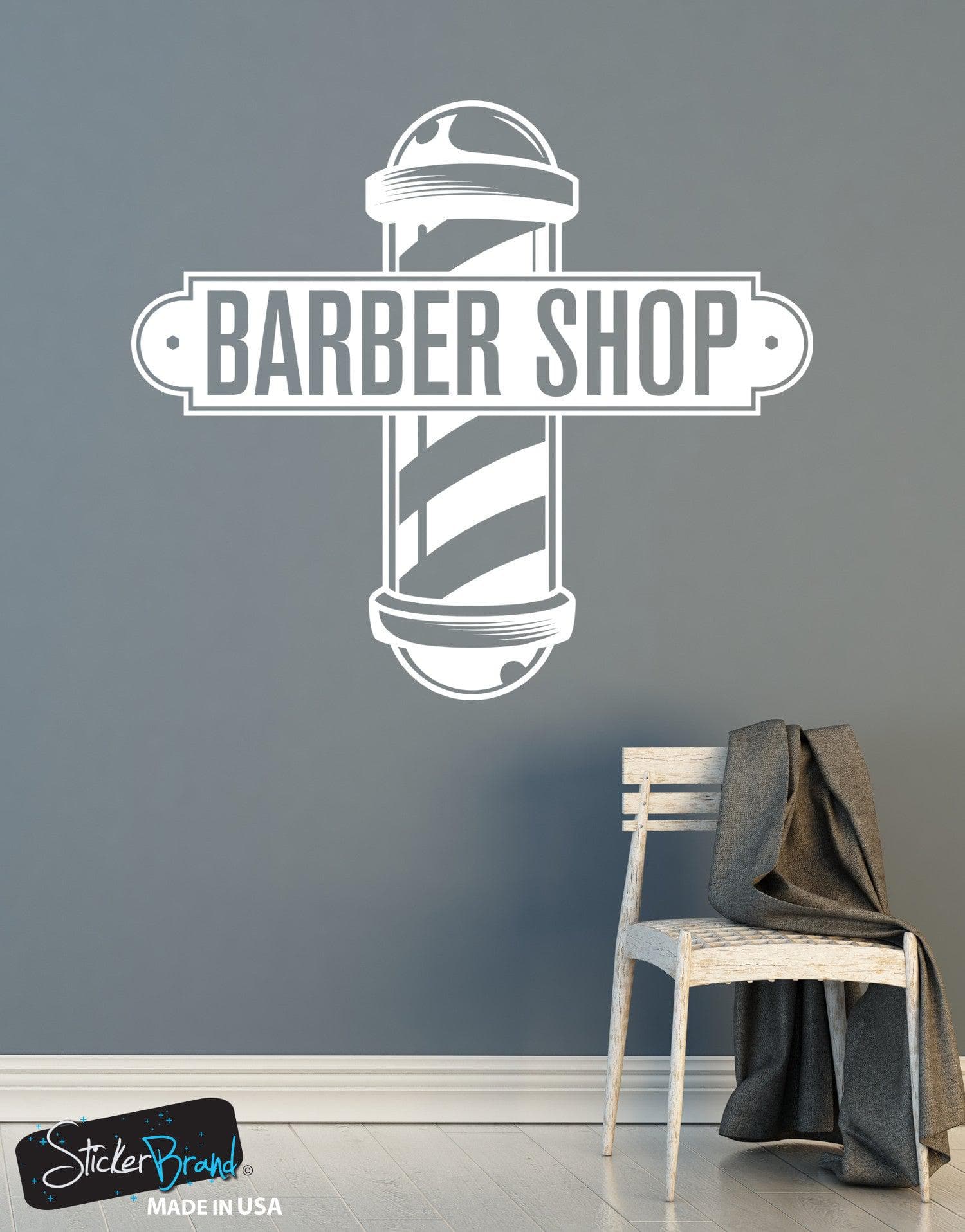 Barber Shop Vinyl Decal Man Salon Wall Vinyl Sticker Comb Scissors Razor  Pole Wall Decal Barber Life Barber Wall Interior Decor Murals 656ES
