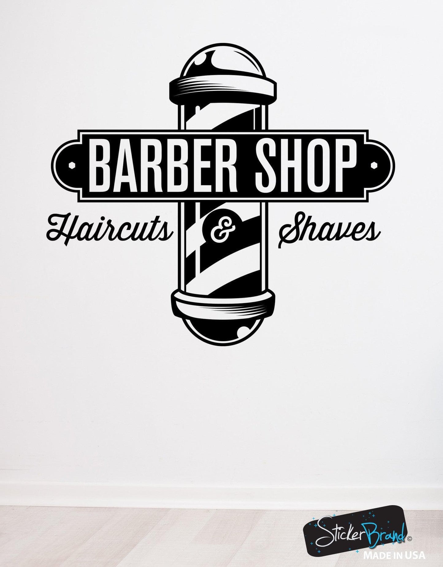Barbershop Sign Haircuts and Shaves Vinyl Wall Decal Sticker #6066