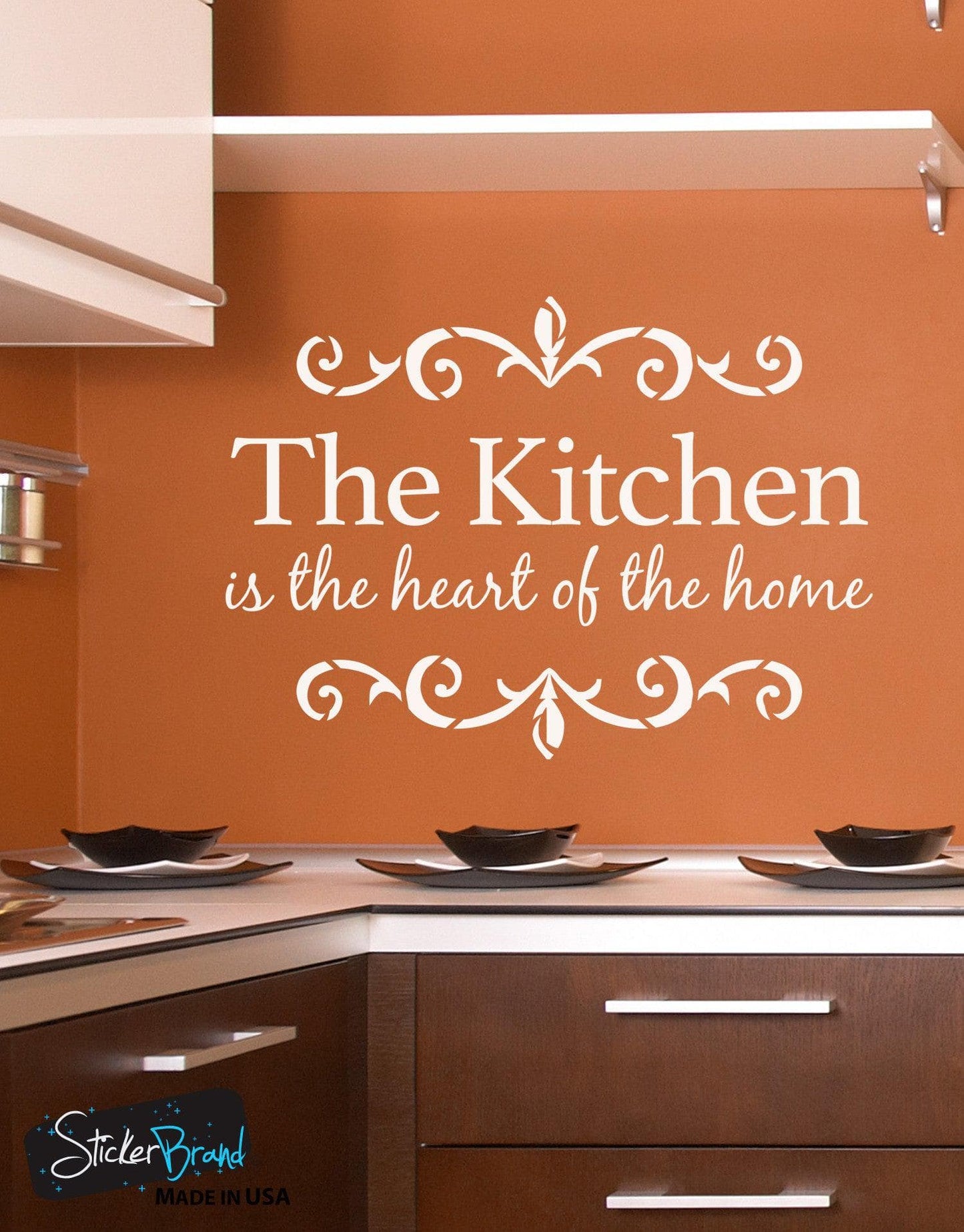 The Kitchen is the Heart of the Home Quote Vinyl Wall Decal #6079