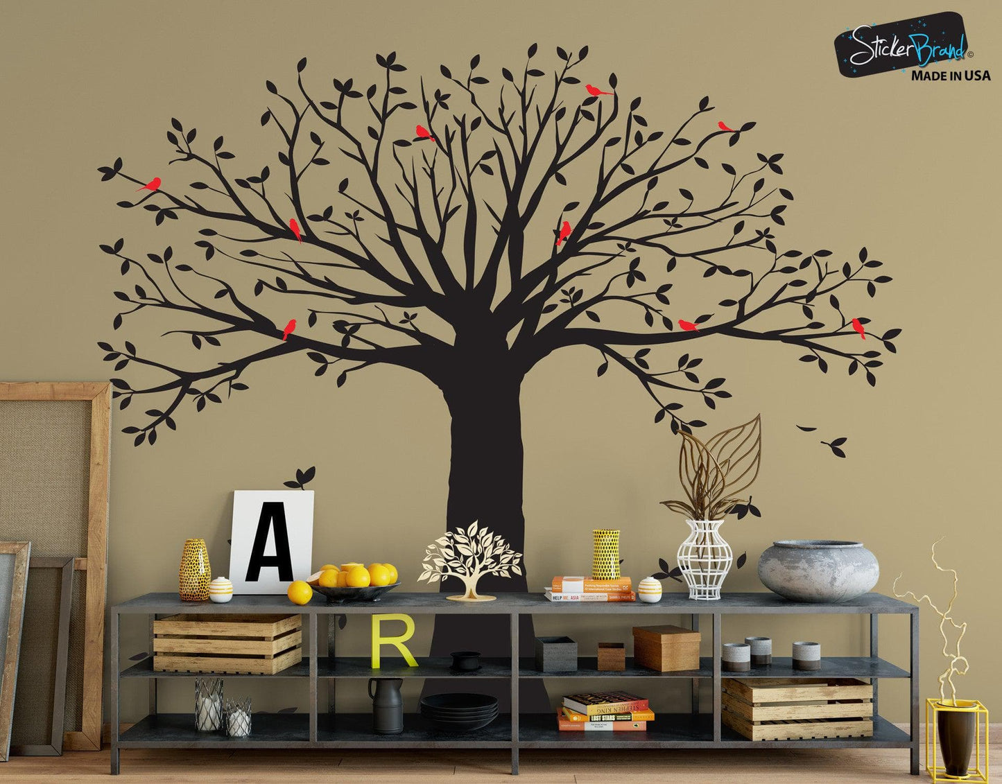 Family Tree with Birds Wall Decal Sticker #6087