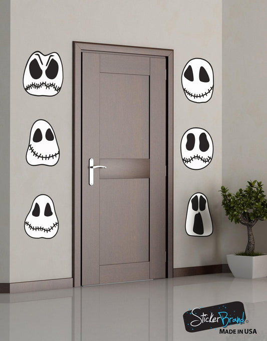 Halloween Ghost Skulls Wall Decal Sticker Decoration (Set of 6) #6099