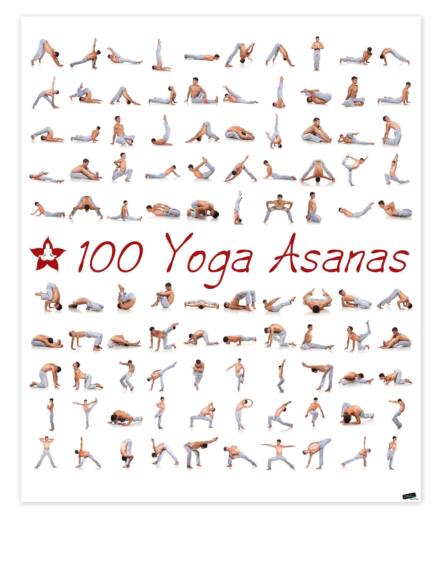 Amazon.com: SAGUEYU Yoga Poses Poster Vintage Home Gym Full Body Workout  Beginner Yoga Position Chart Canvas Prints Yoga Lover Gift 16